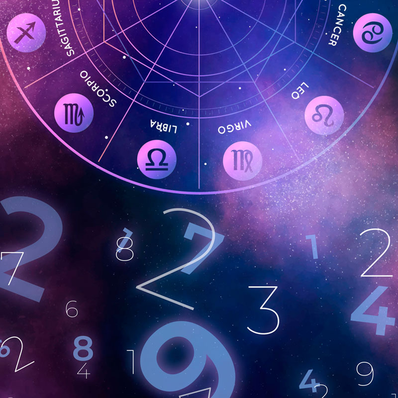 Numerology chart with numbers